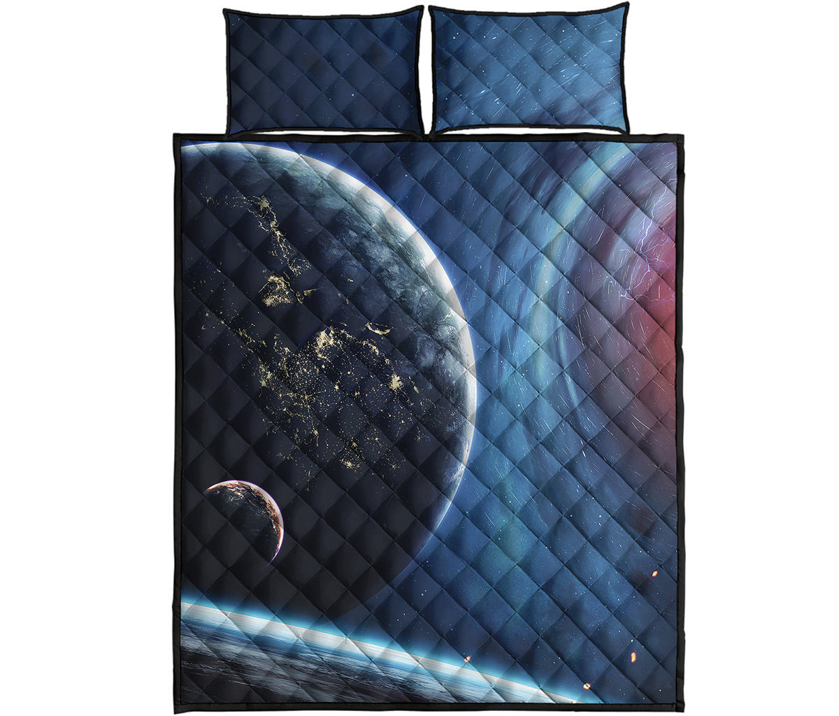 Endless Space Print Quilt Bed Set