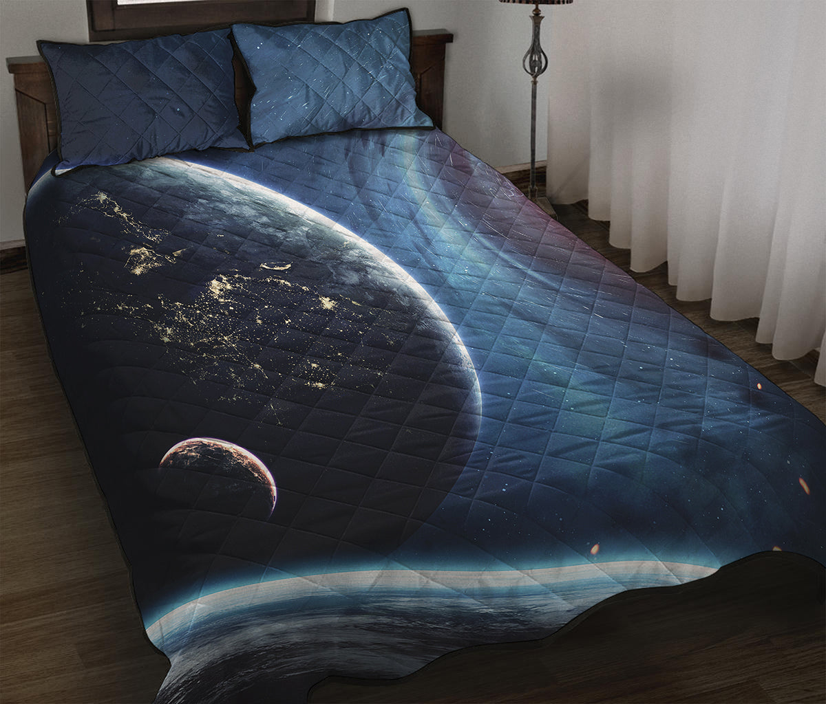Endless Space Print Quilt Bed Set