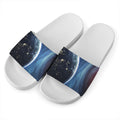 Endless Space Print White Slide Sandals