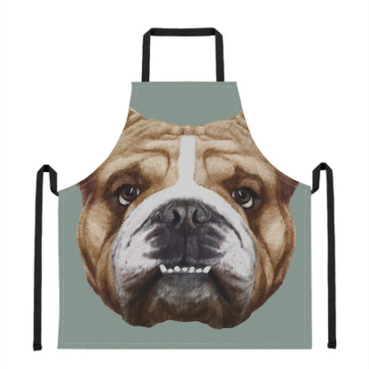 English Bulldog Portrait Print Apron