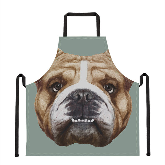 English Bulldog Portrait Print Apron