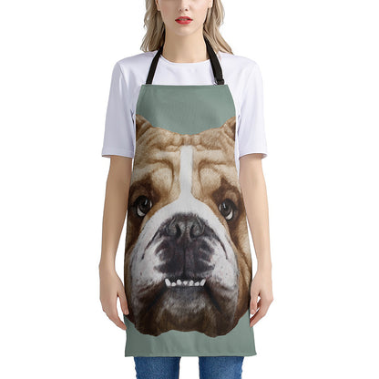 English Bulldog Portrait Print Apron