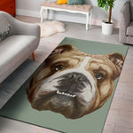 English Bulldog Portrait Print Area Rug