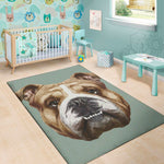 English Bulldog Portrait Print Area Rug