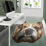 English Bulldog Portrait Print Area Rug