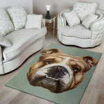 English Bulldog Portrait Print Area Rug