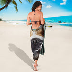English Bulldog Portrait Print Beach Sarong Wrap