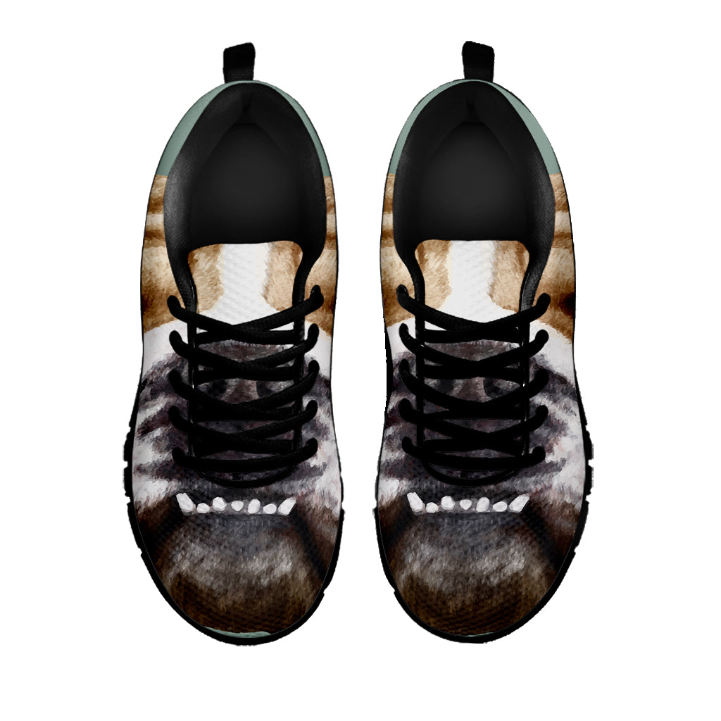 English Bulldog Portrait Print Black Sneakers