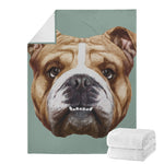 English Bulldog Portrait Print Blanket