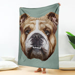 English Bulldog Portrait Print Blanket
