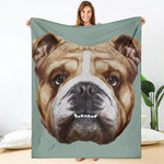 English Bulldog Portrait Print Blanket