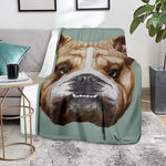 English Bulldog Portrait Print Blanket