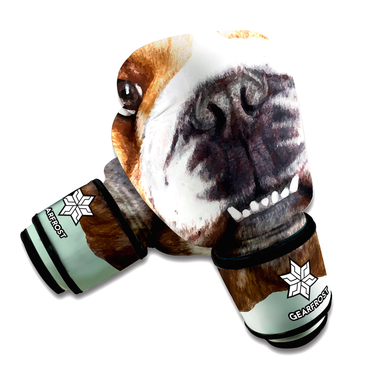 English Bulldog Portrait Print Boxing Gloves