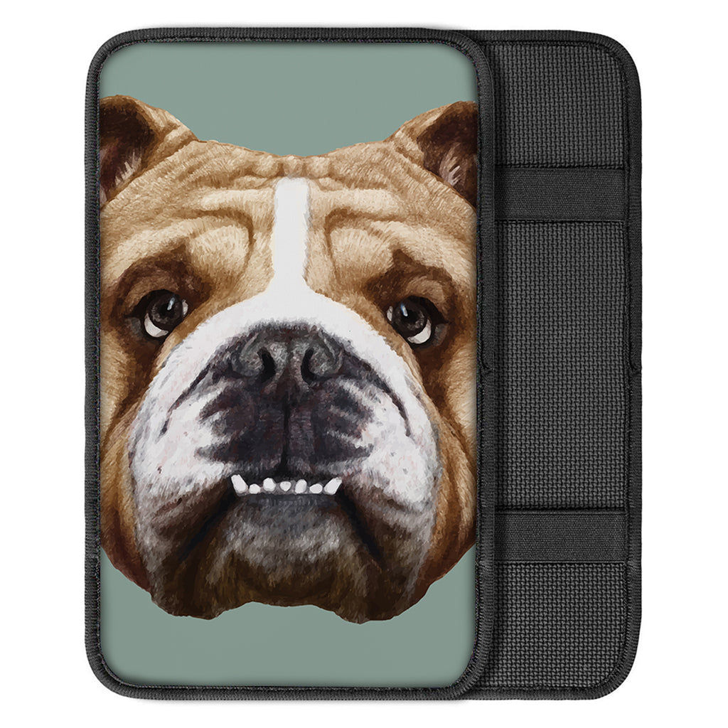 English Bulldog Portrait Print Car Center Console Cover