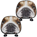 English Bulldog Portrait Print Car Headrest Covers