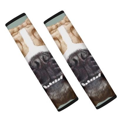 English Bulldog Portrait Print Car Seat Belt Covers
