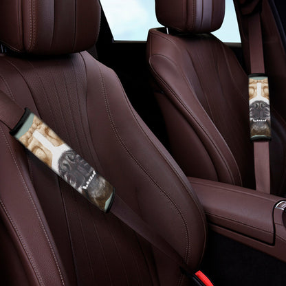 English Bulldog Portrait Print Car Seat Belt Covers