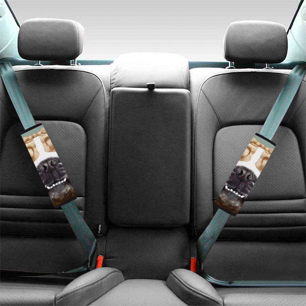 English Bulldog Portrait Print Car Seat Belt Covers
