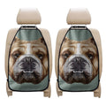 English Bulldog Portrait Print Car Seat Organizers