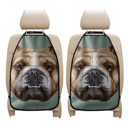 English Bulldog Portrait Print Car Seat Organizers