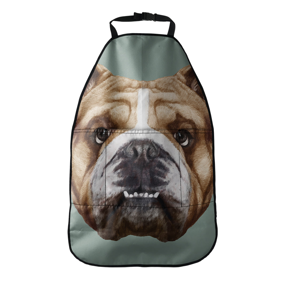 English Bulldog Portrait Print Car Seat Organizers