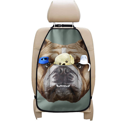 English Bulldog Portrait Print Car Seat Organizers