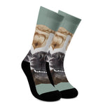 English Bulldog Portrait Print Crew Socks