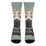 English Bulldog Portrait Print Crew Socks