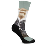 English Bulldog Portrait Print Crew Socks