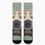 English Bulldog Portrait Print Crew Socks
