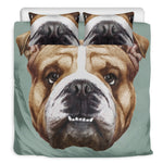 English Bulldog Portrait Print Duvet Cover Bedding Set