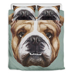 English Bulldog Portrait Print Duvet Cover Bedding Set