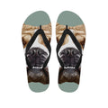 English Bulldog Portrait Print Flip Flops