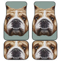 English Bulldog Portrait Print Front and Back Car Floor Mats