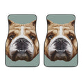 English Bulldog Portrait Print Front Car Floor Mats