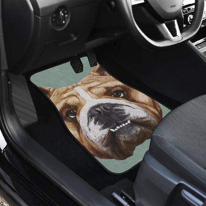 English Bulldog Portrait Print Front Car Floor Mats