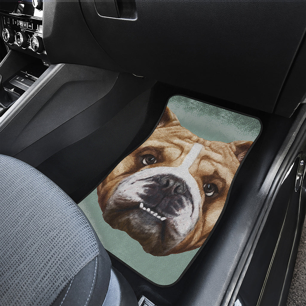 English Bulldog Portrait Print Front Car Floor Mats