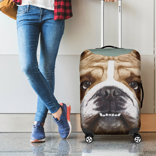 English Bulldog Portrait Print Luggage Cover