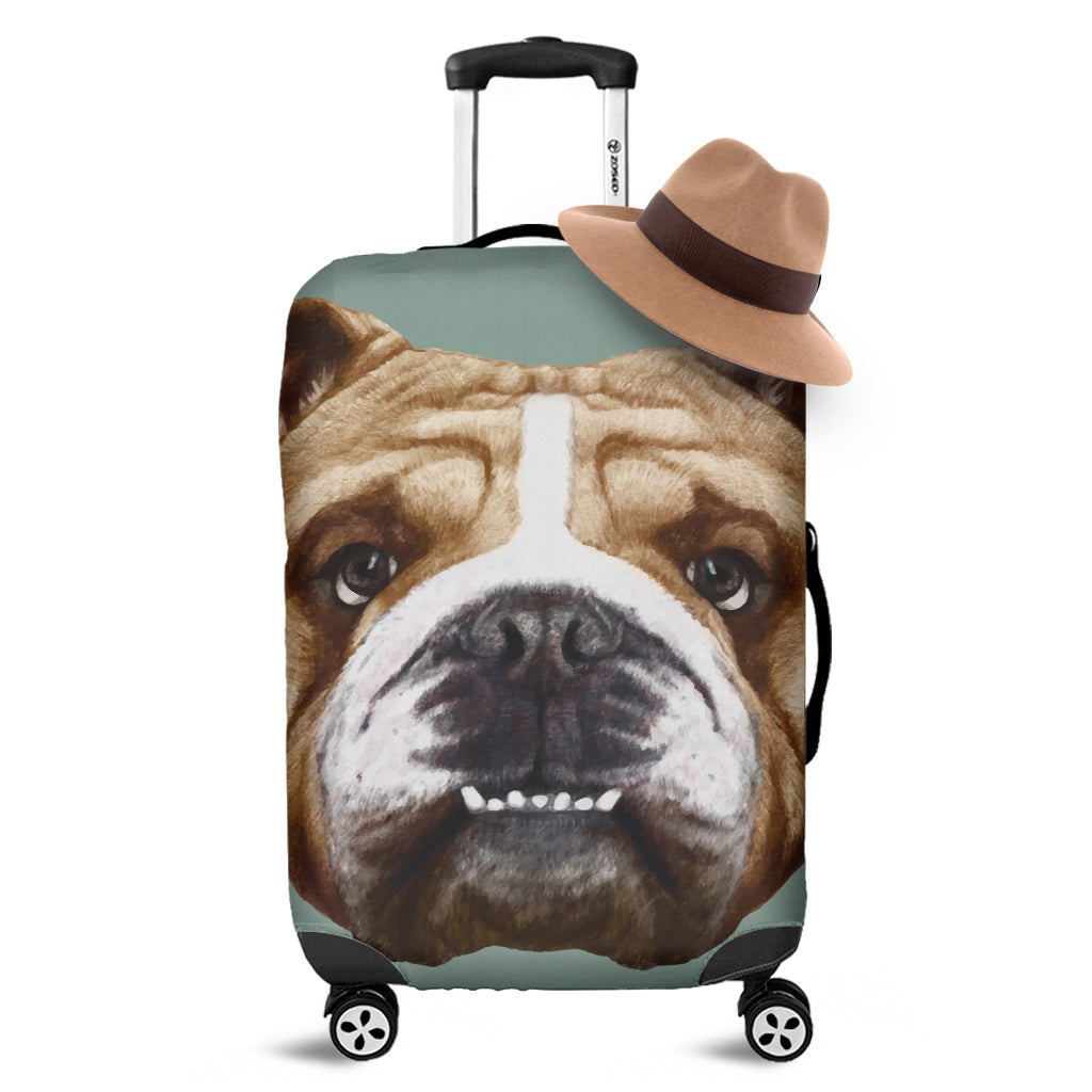 English Bulldog Portrait Print Luggage Cover