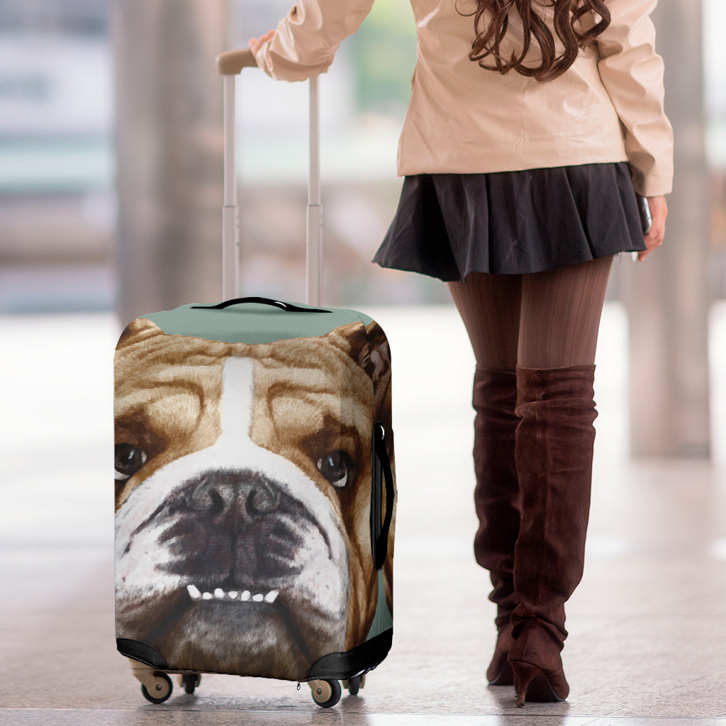 English Bulldog Portrait Print Luggage Cover