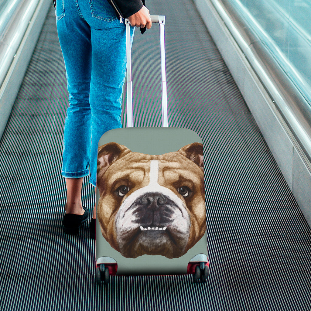 English Bulldog Portrait Print Luggage Cover