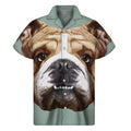 English Bulldog Portrait Print Men's Short Sleeve Shirt