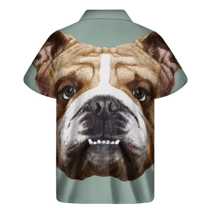 English Bulldog Portrait Print Men's Short Sleeve Shirt