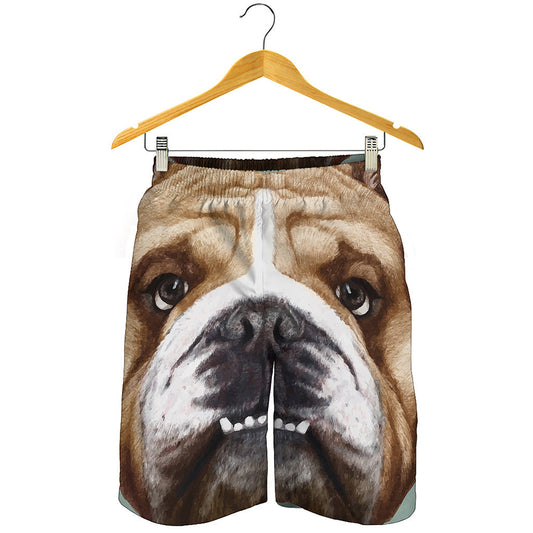 English Bulldog Portrait Print Men's Shorts