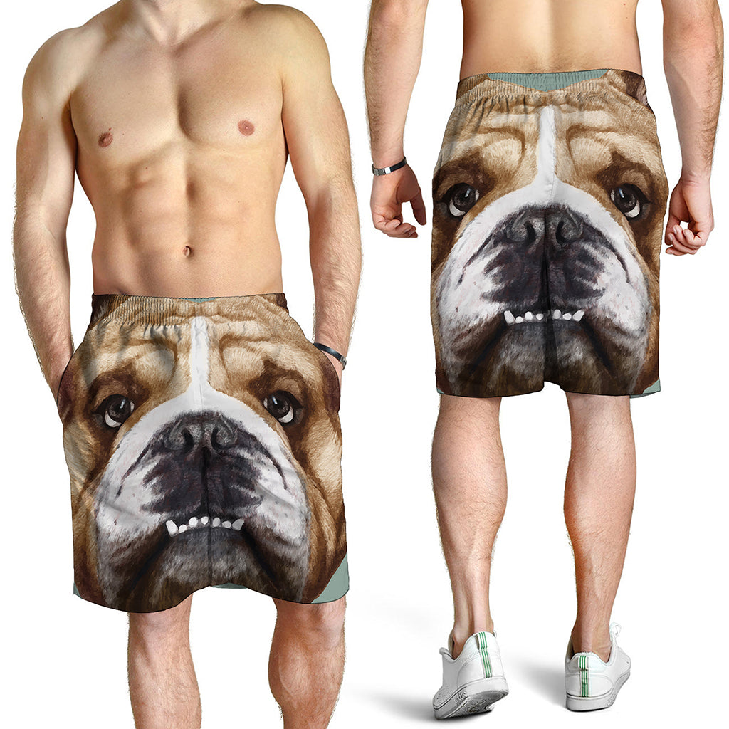 English Bulldog Portrait Print Men's Shorts