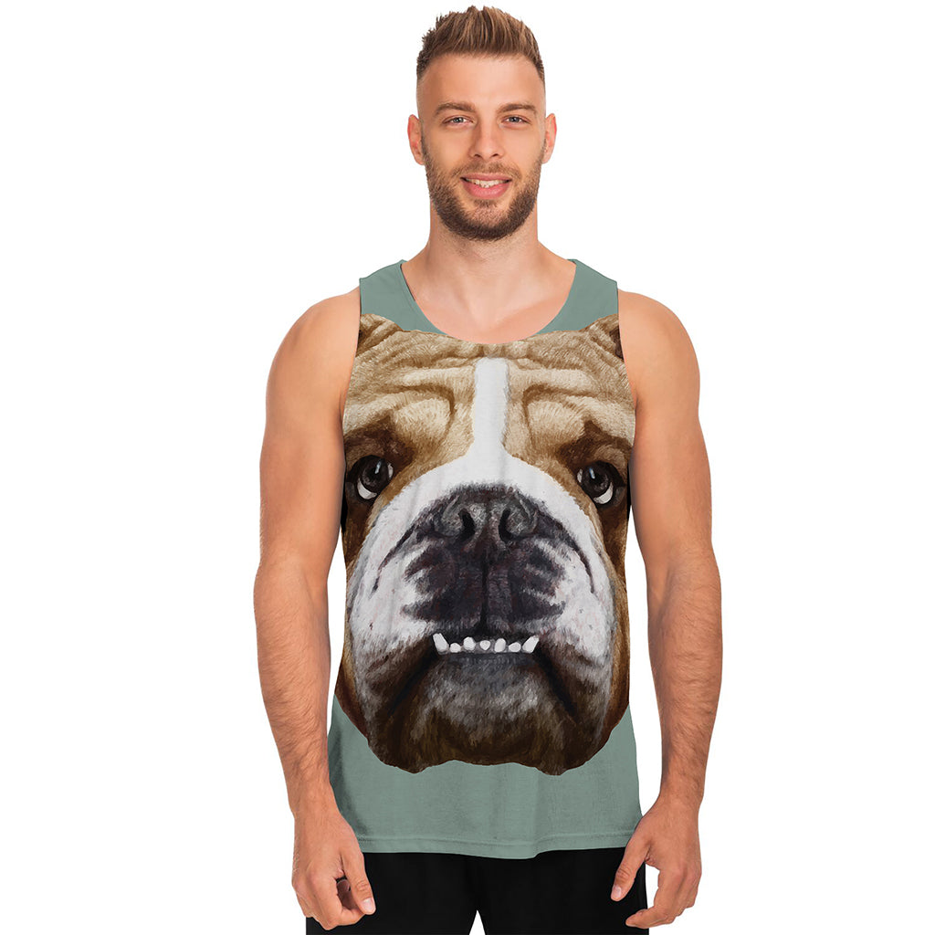 English Bulldog Portrait Print Men's Tank Top
