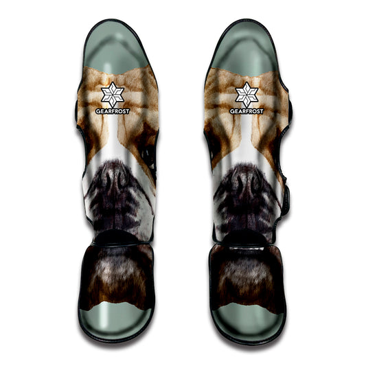 English Bulldog Portrait Print Muay Thai Shin Guard