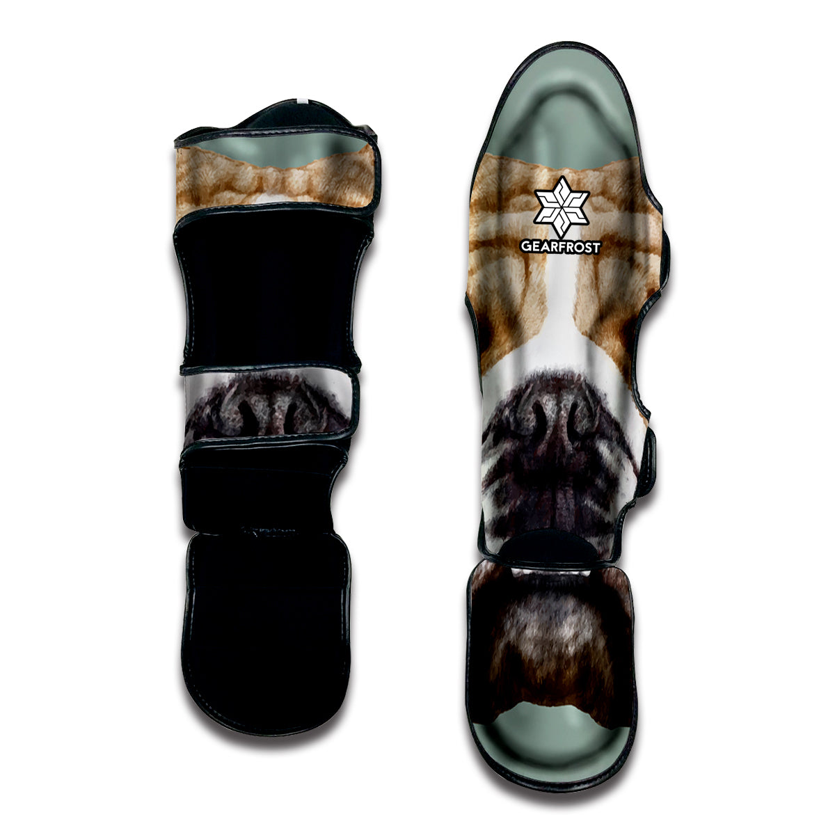 English Bulldog Portrait Print Muay Thai Shin Guard