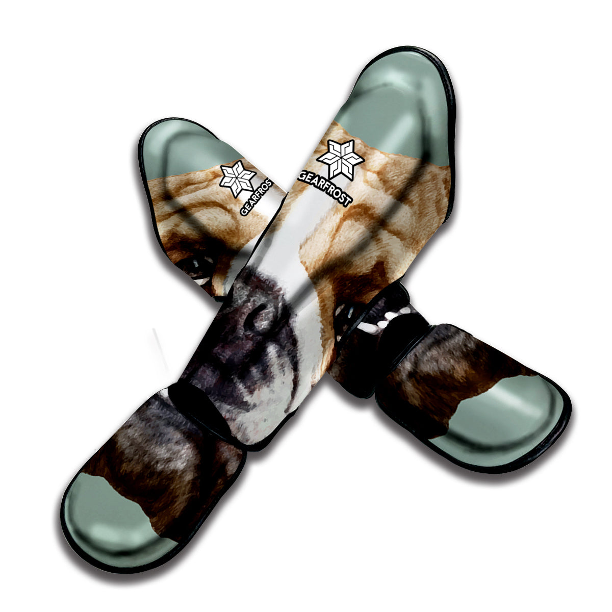 English Bulldog Portrait Print Muay Thai Shin Guard