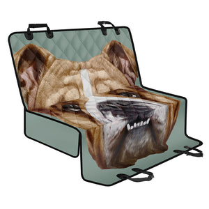 English Bulldog Portrait Print Pet Car Back Seat Cover